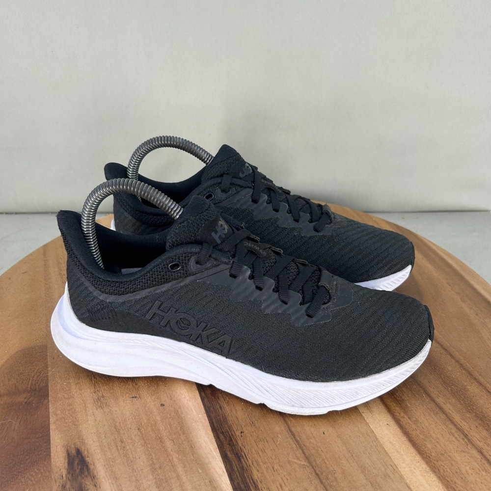 Hoka One One Solimar Black White Running Shoes 1123075 BWHT Womens 6.5B